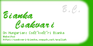 bianka csakvari business card